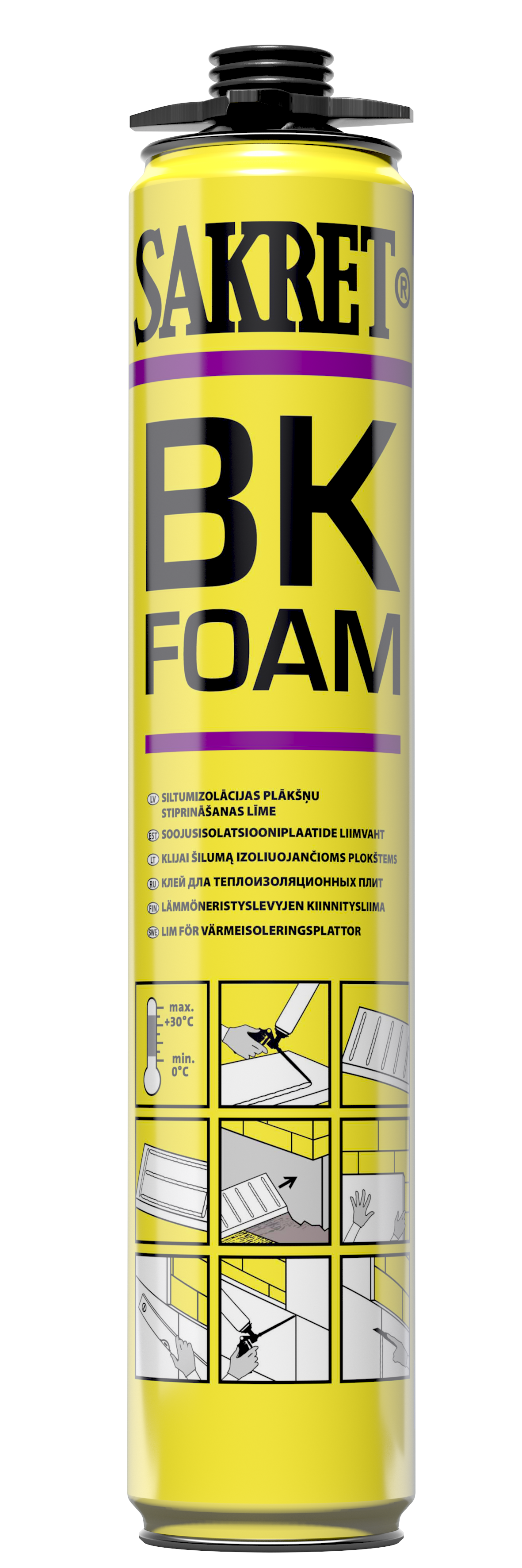 SAKRET BK FOAM SBS / Polyurethane glue for fixing insulation boards, summer  - Xbau