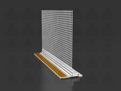 W38-pro-S W / 3D Window reveal profile for thin plaster with PUR foam strip and mesh, white