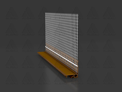 EW 2D 06 B / 2D Window reveal profile with protective lip and mesh, brown