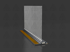 W38-pro-S AG / 3D Window reveal profile for thin plaster with PUR foam strip and mesh, anthracite